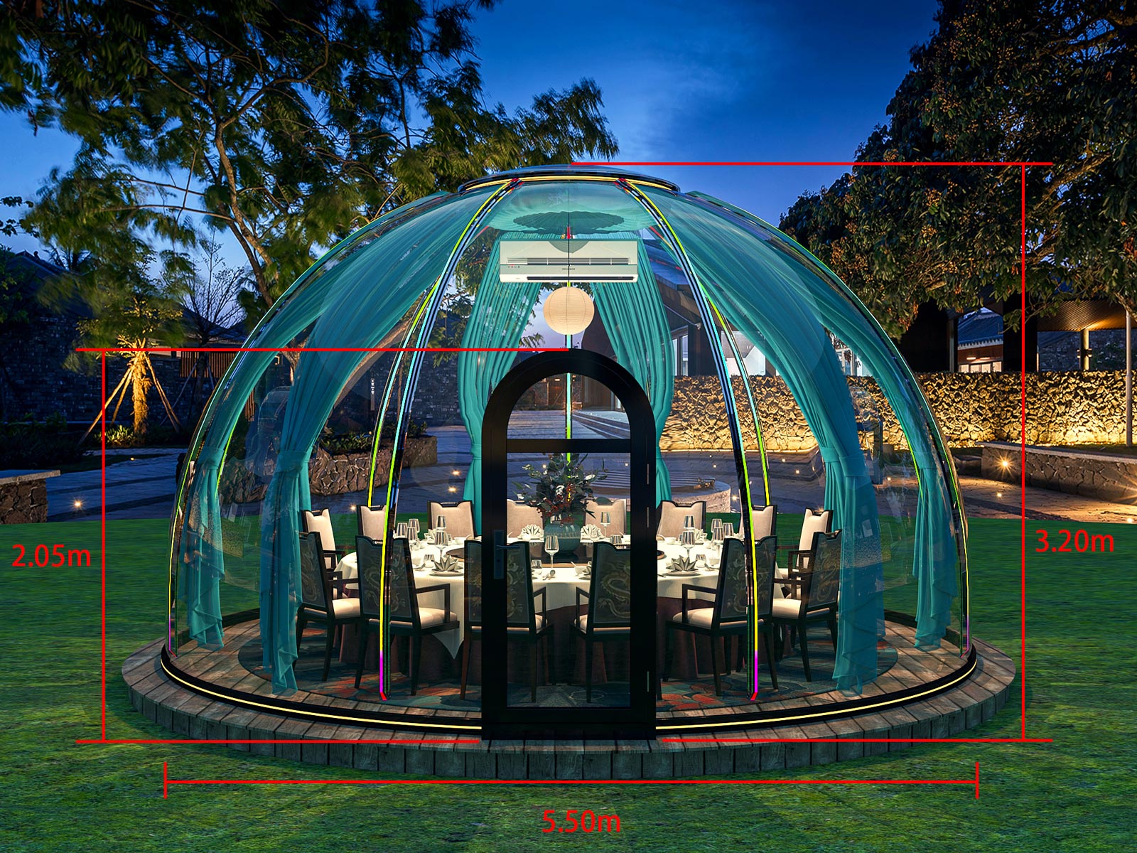 area-polycarbonate-dome-5500-dimensions